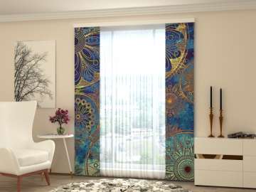 Rideau coulissant (1-2 pcs.) : ORNEMENT DORÉ Rideau coulissant (1-2 pcs.) : ORNEMENT DORÉ