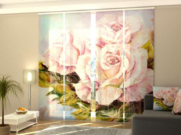 Rideau coulissant (1-4 pcs.) : TENDRESSE DES ROSE