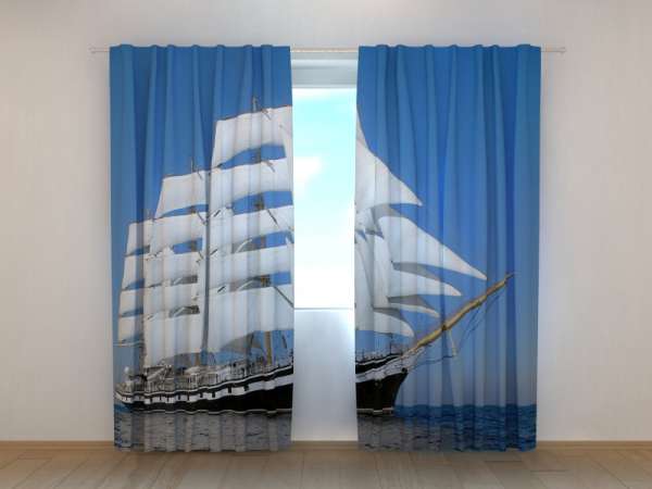Rideau imprimé : NAVIRE À VOILE BLANC