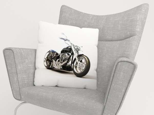 Housse de coussin : MOTO NOIRE