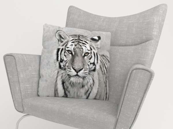 Housse de coussin : TIGRE BLANC