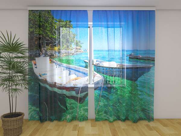 Rideau en mousseline : BATEAUX ESPAGNOLS