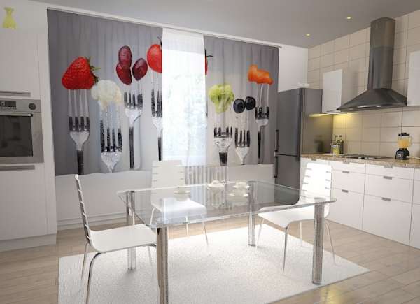 Rideau de cuisine : FOURCHES