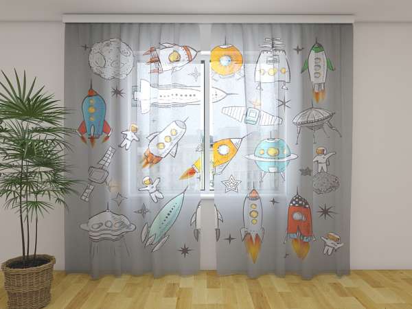 Rideau en mousseline : VAISSEAU SPATIAL